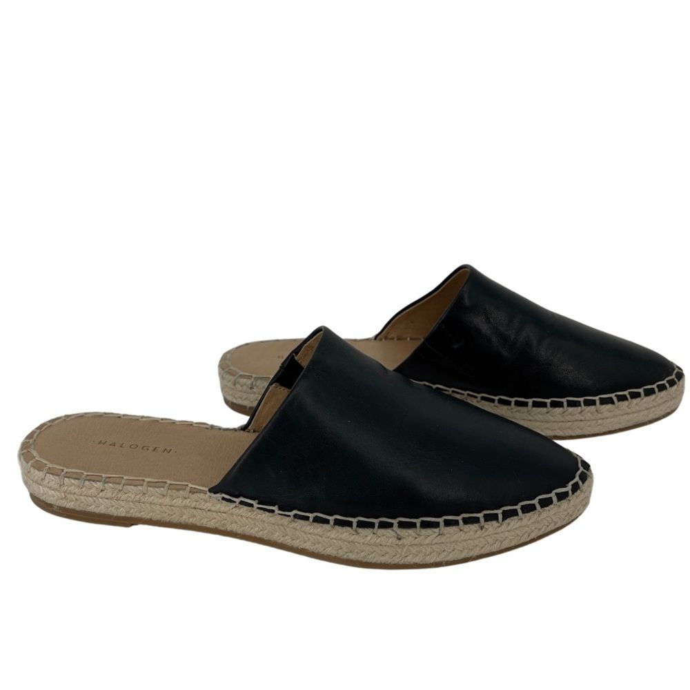 Halogen black slip on espadrilles
